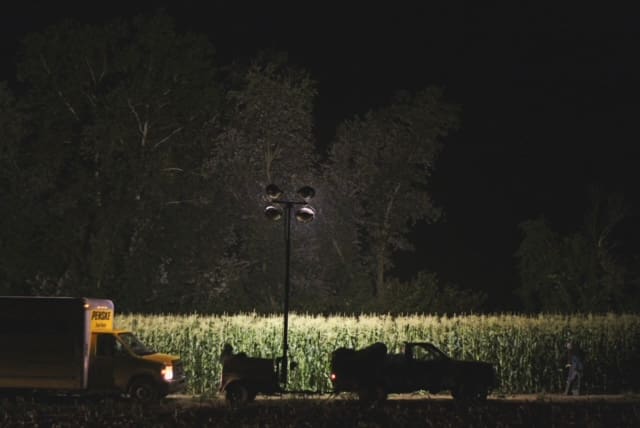 Corn Picking at Night